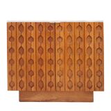 Contemporary Pair of Italian Sideboards Made of Solid Wood and Travertine