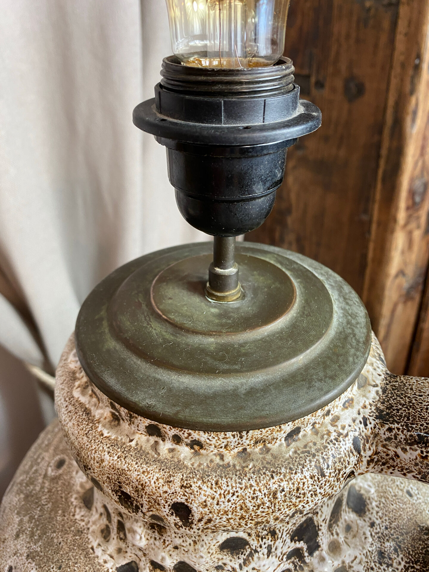 Lamp, large model, fat lava ceramic, West Germany