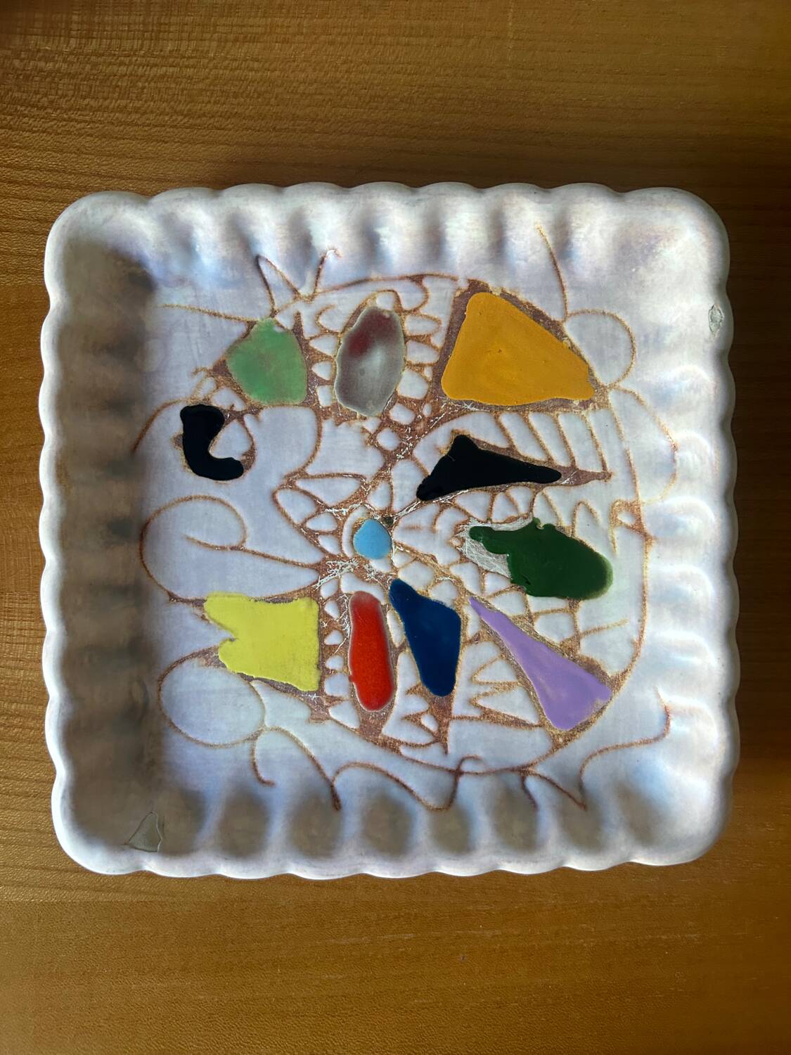 Vallauris enameled ceramic pocket emptier