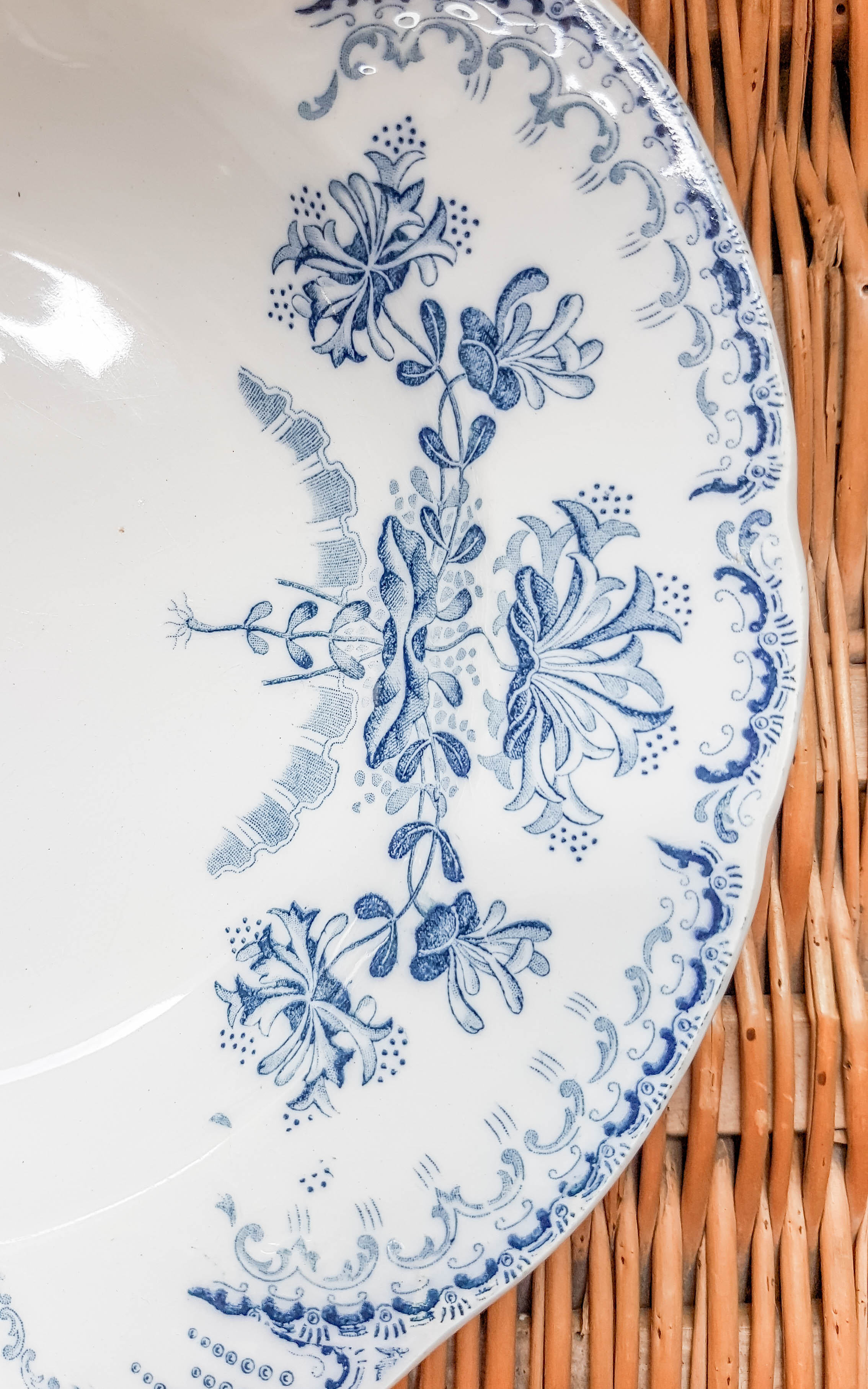 Set of 2 blue flower soup plates "Régence" st Amand and Hamage