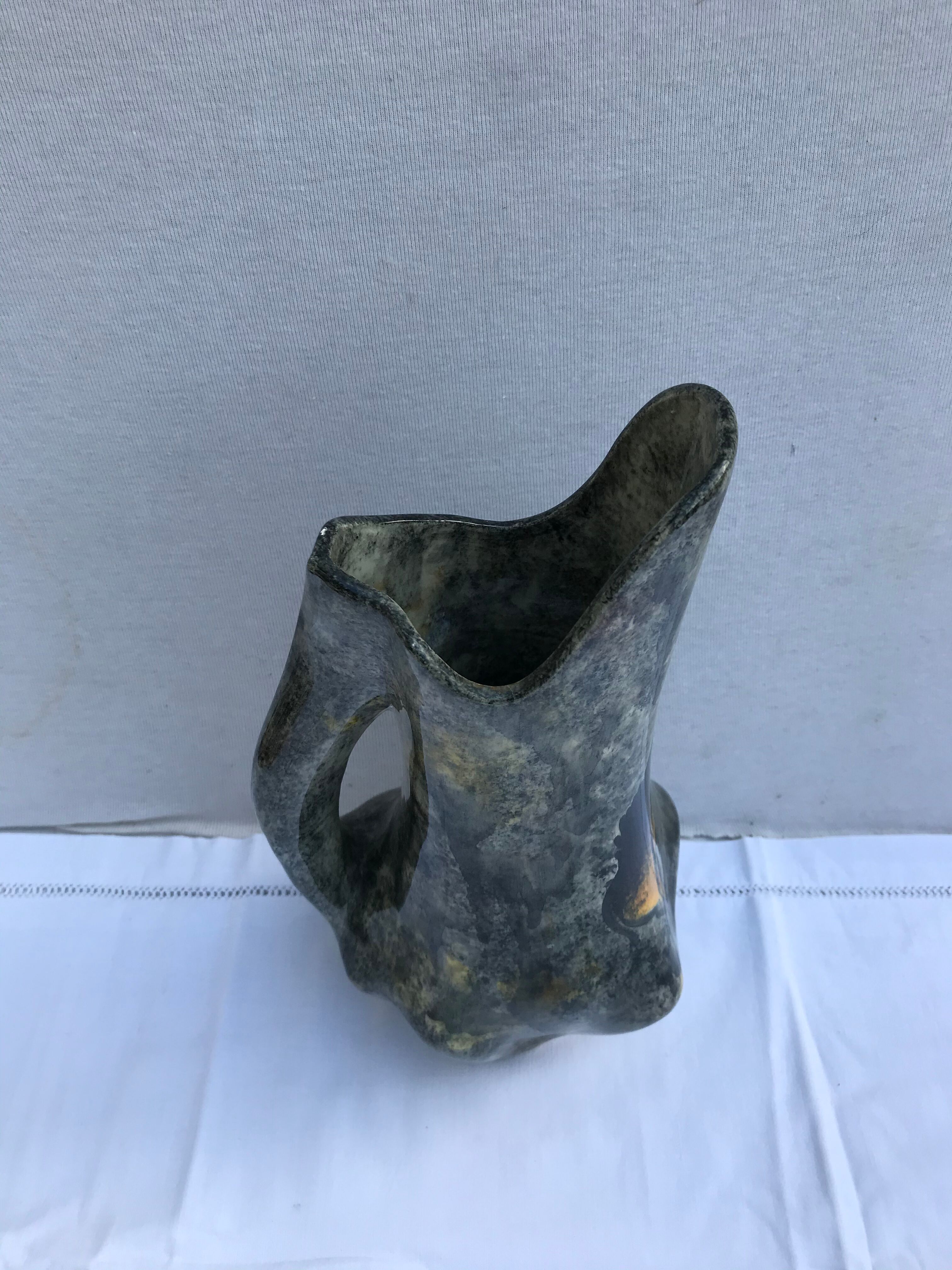 Former pitcher ceramics enameled grey