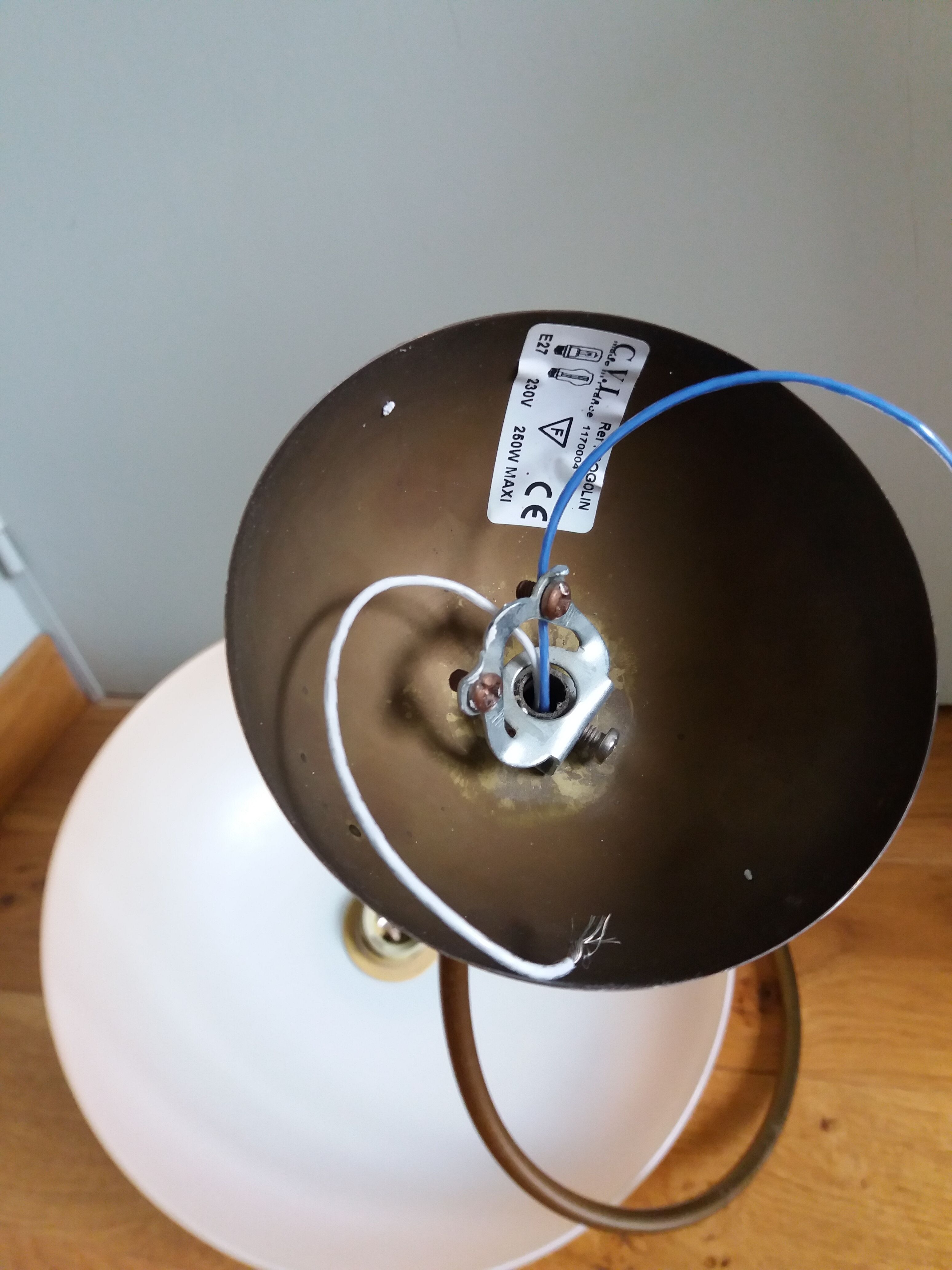 Ceiling lamp suspension brand C.V.L model Cogolin glass and brass