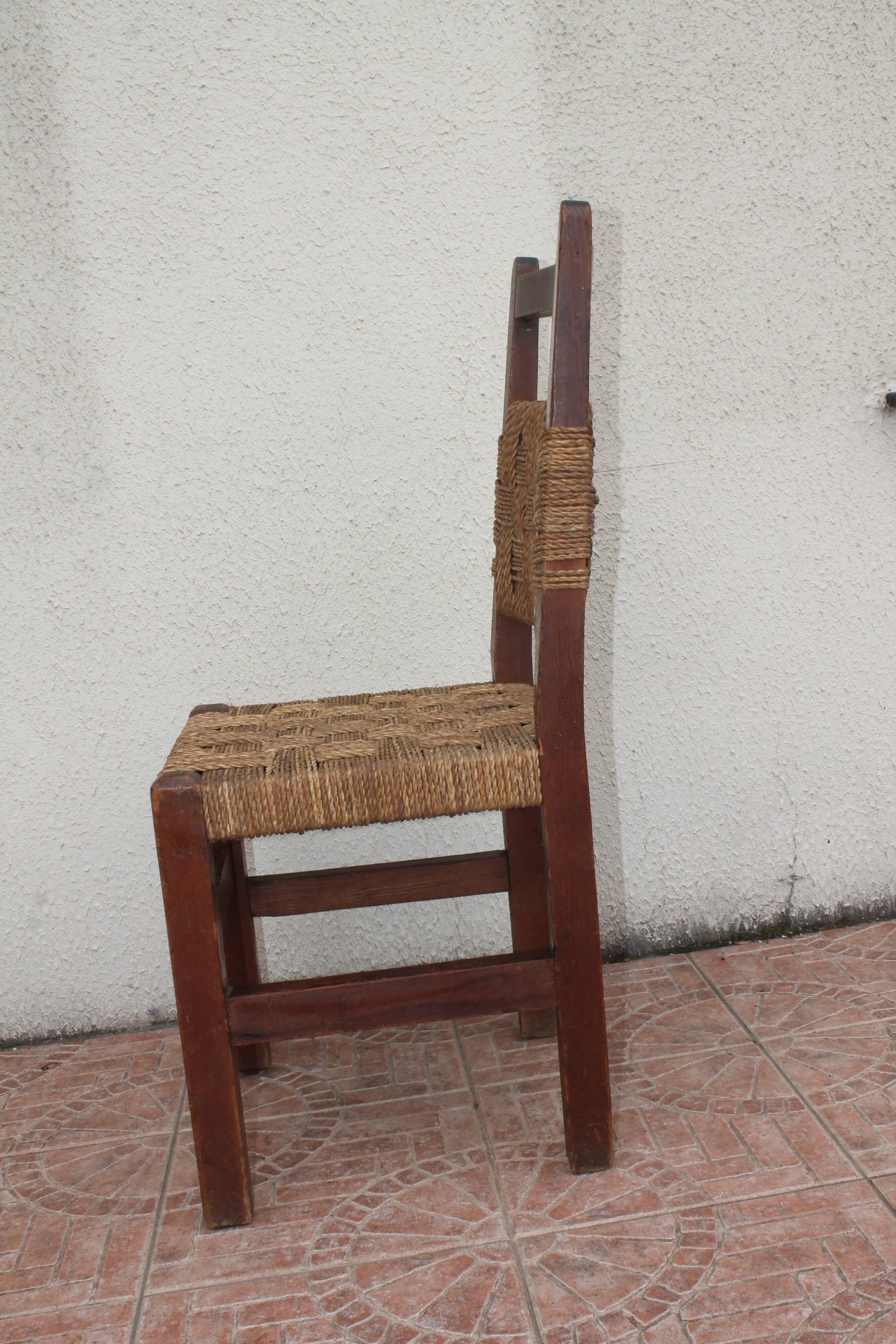 Cord and wood chair