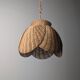 Wicker organic modern pendant lamp with overlapping petal shade, late 20th century