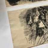 Two paintings denise richier (1896-1983) le boudin, village of beaufortain (73)