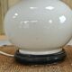 Pair of lamps - off-white ceramic foot - wooden bass