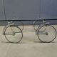 Glass coffee table with wheels, 1980s