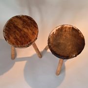 Paire de tabourets tripodes brutaliste 1950/1960.