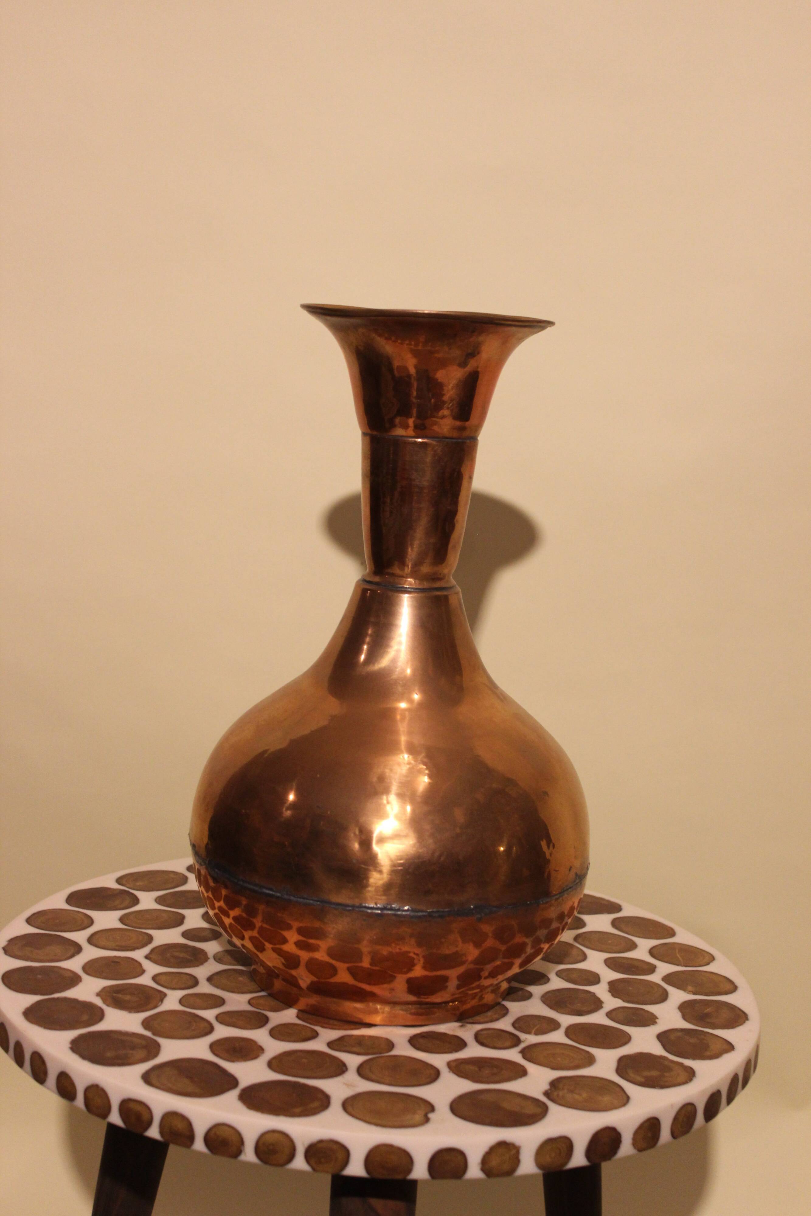 Red copper vase