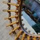 60's rattan sun mirror - 62x42cm