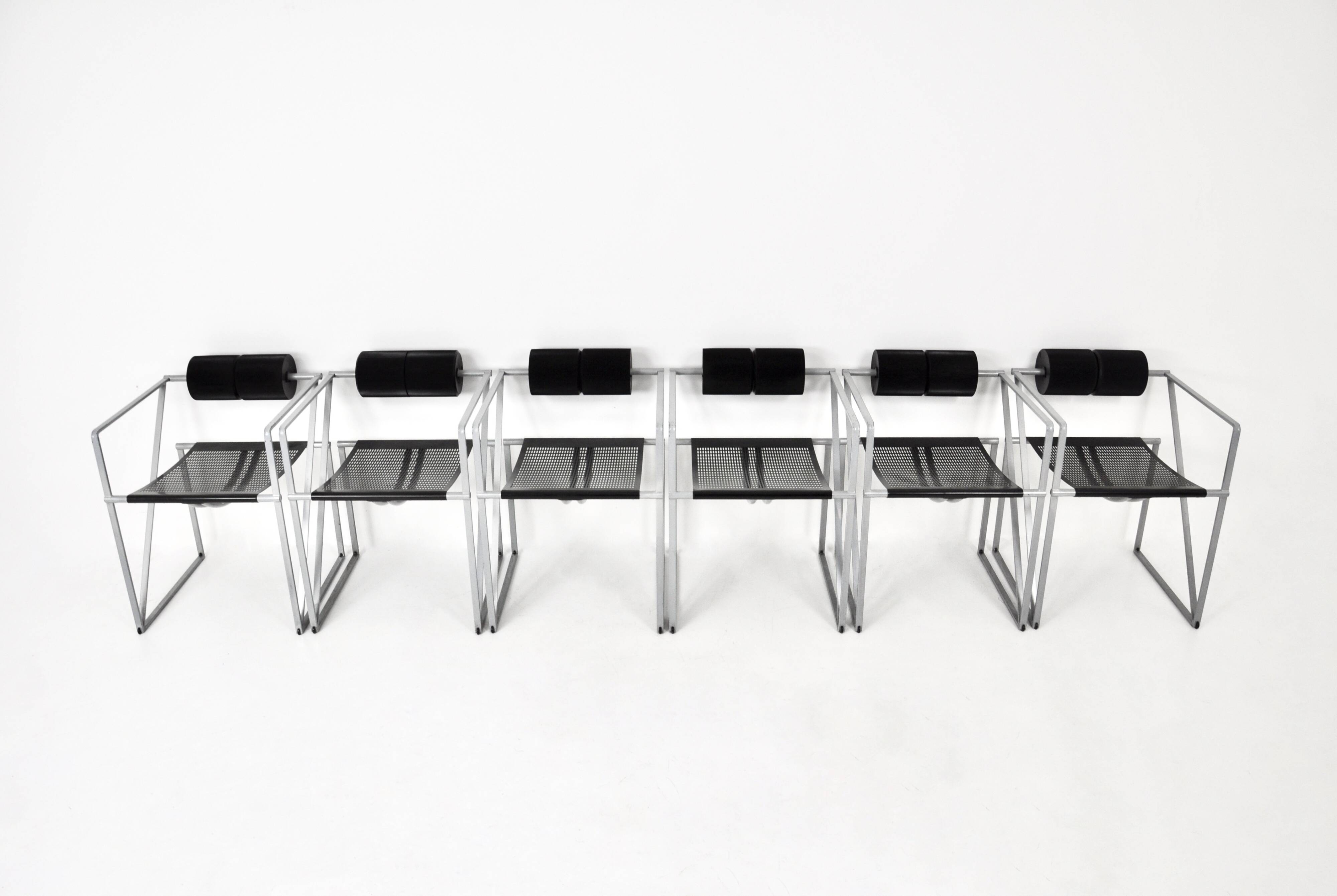 Set of 6 "Seconda 602" Chairs by Mario Botta for Alias, 1980s
