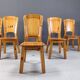 Vintage pine wood dining chairs - 1970s
