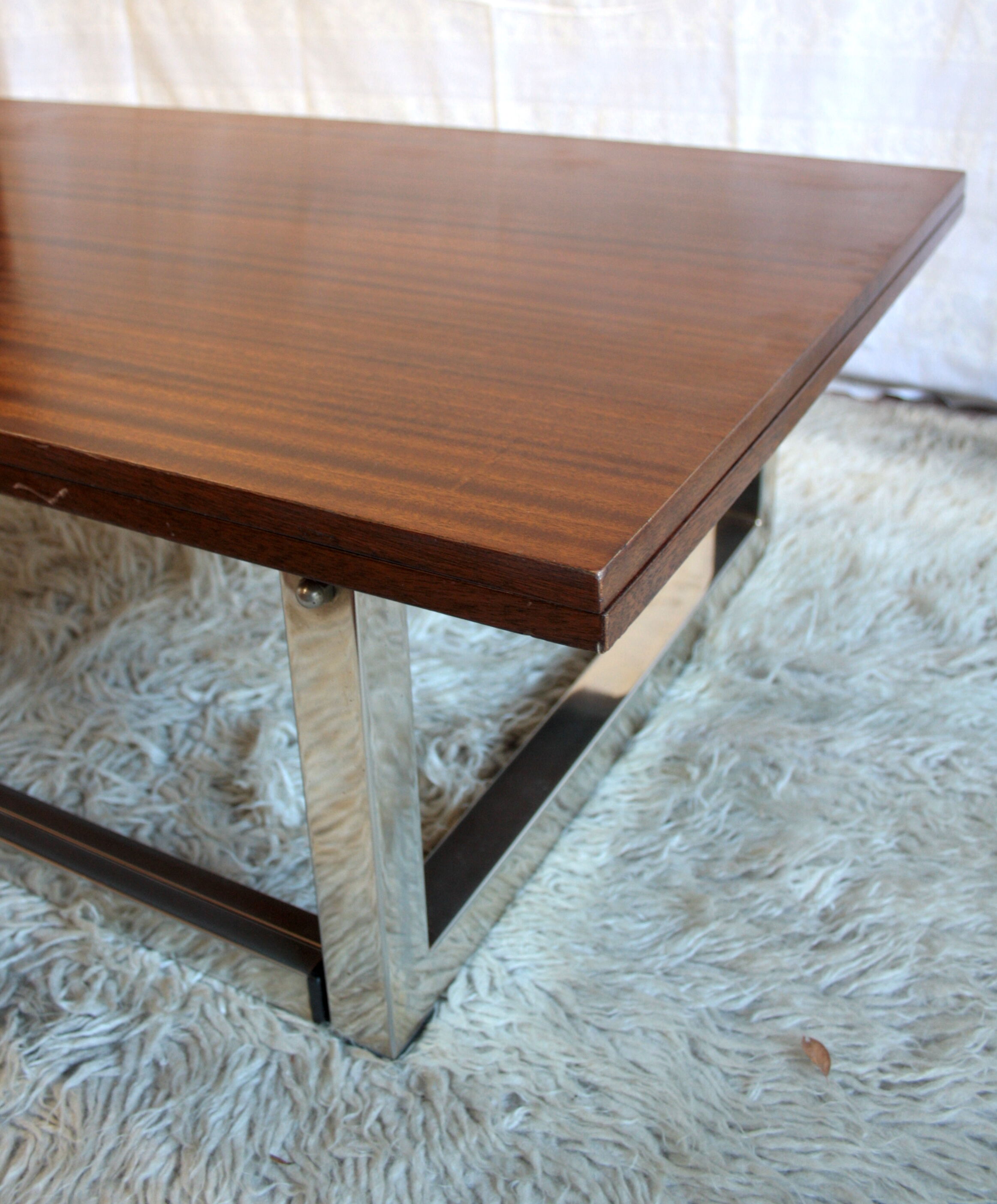 Table basse relevable et extensible fin 70’s