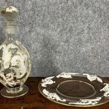 Luxurious crystal carafe and tray set / Murano - Baccarat - Saint L