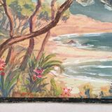 Mediterranean beach, watercolor on cardboard, early 20th century