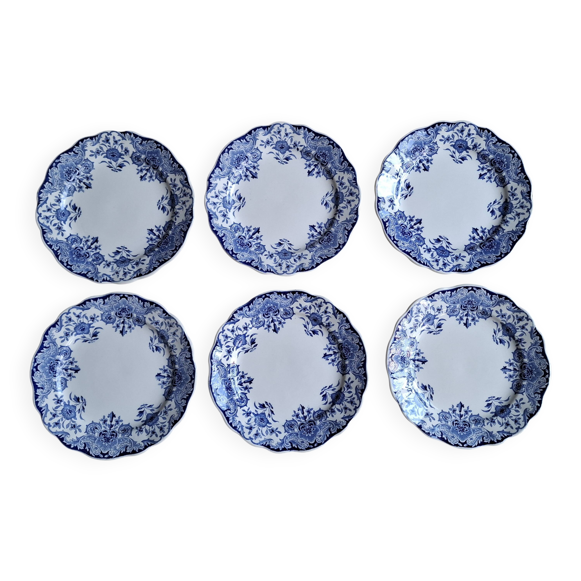 Set 6 assiettes plates Dordrecht 1920