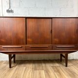 Vintage Scandinavian "highboard" sideboard in teak, 60s