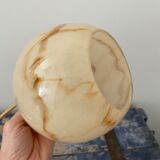 Art Deco walking lamp in marbled beige opaline