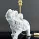 Pair of White Ceramic Sculptural Lamps, Elephants, Italy, 1970