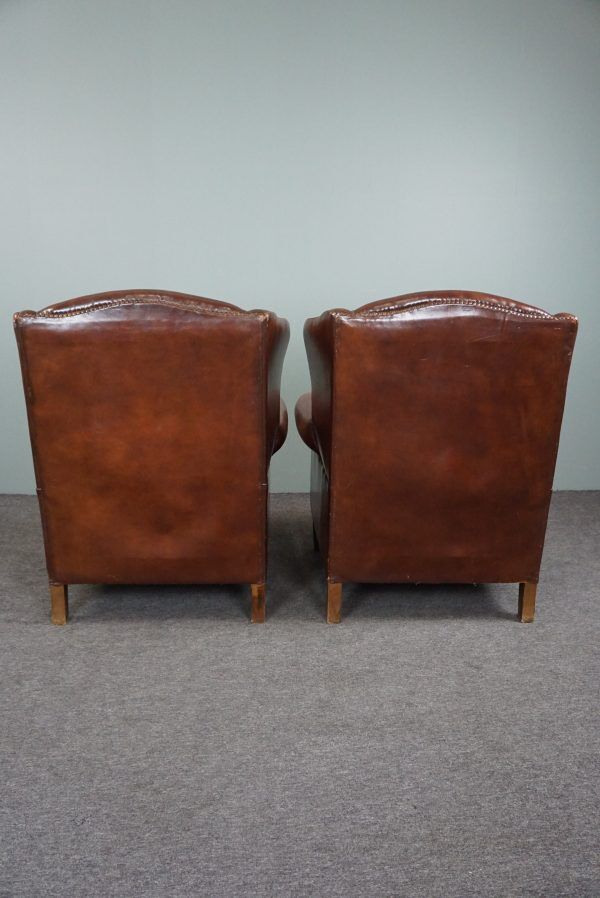 Set of two sheepskin armchairs