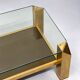 Belgochrom coffee table with 23K gold plating and faceted legs, 1970s.