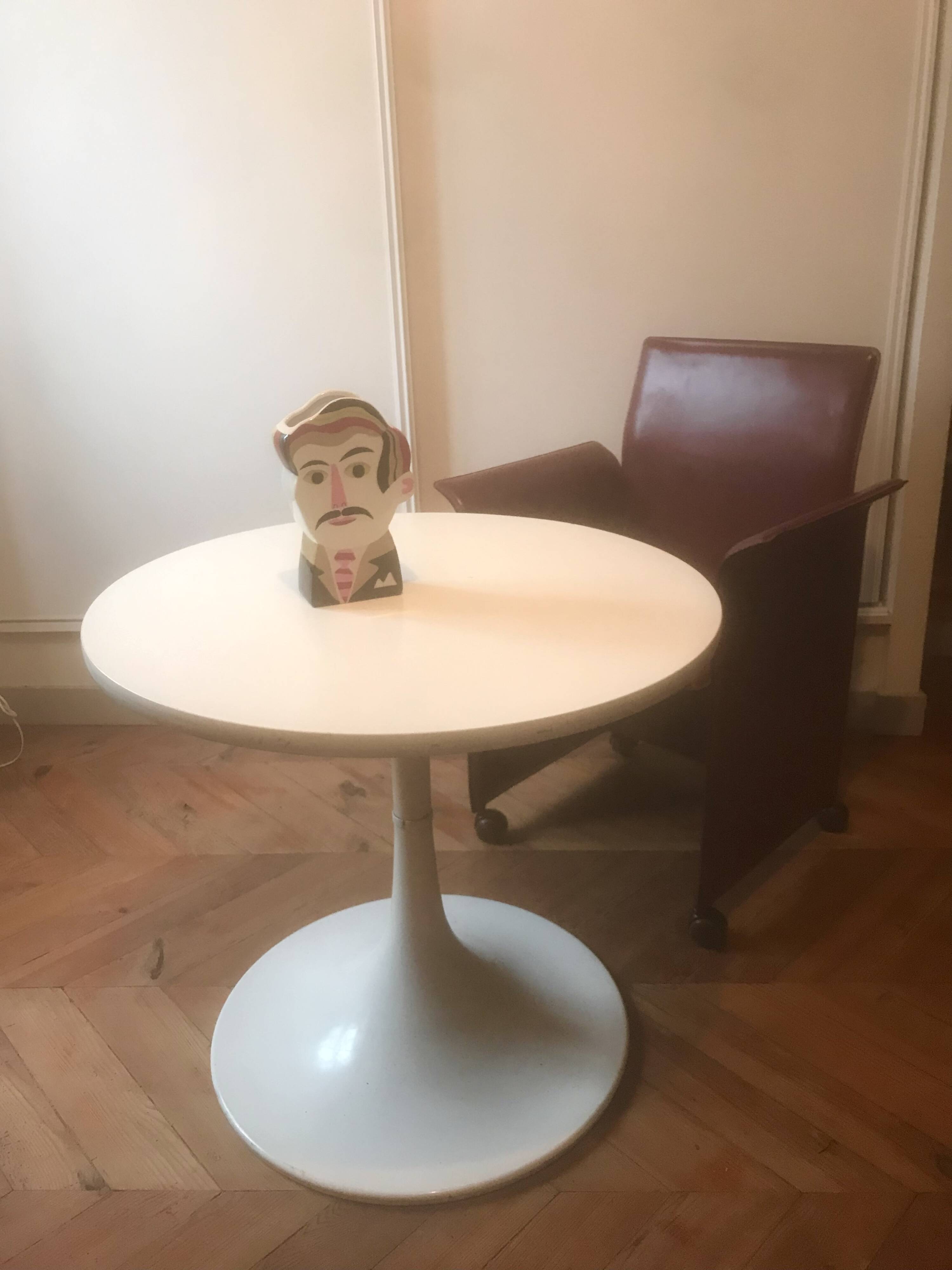 Fauteuil design cuir vintage 1980