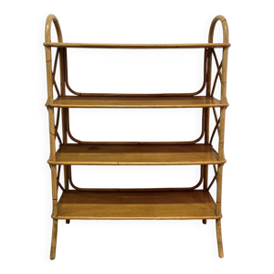 Étagère vintage sur - rotin pied