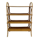 Vintage shelf on legs made of rattan and wood.
