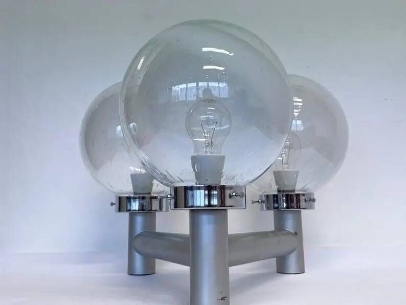 Rare XXL Mid Century Art Glass Wall Hotel Light / Lamp - Around 1970s
