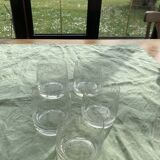 5 antique whiskey glasses, Easter frieze bells and vintage flowers