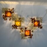 Modernist Venini Patchwork Hand Blown Panel by Toni Zuccheri from 70s