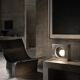 Minimalist design lamp in brushed metal – sculptural piece