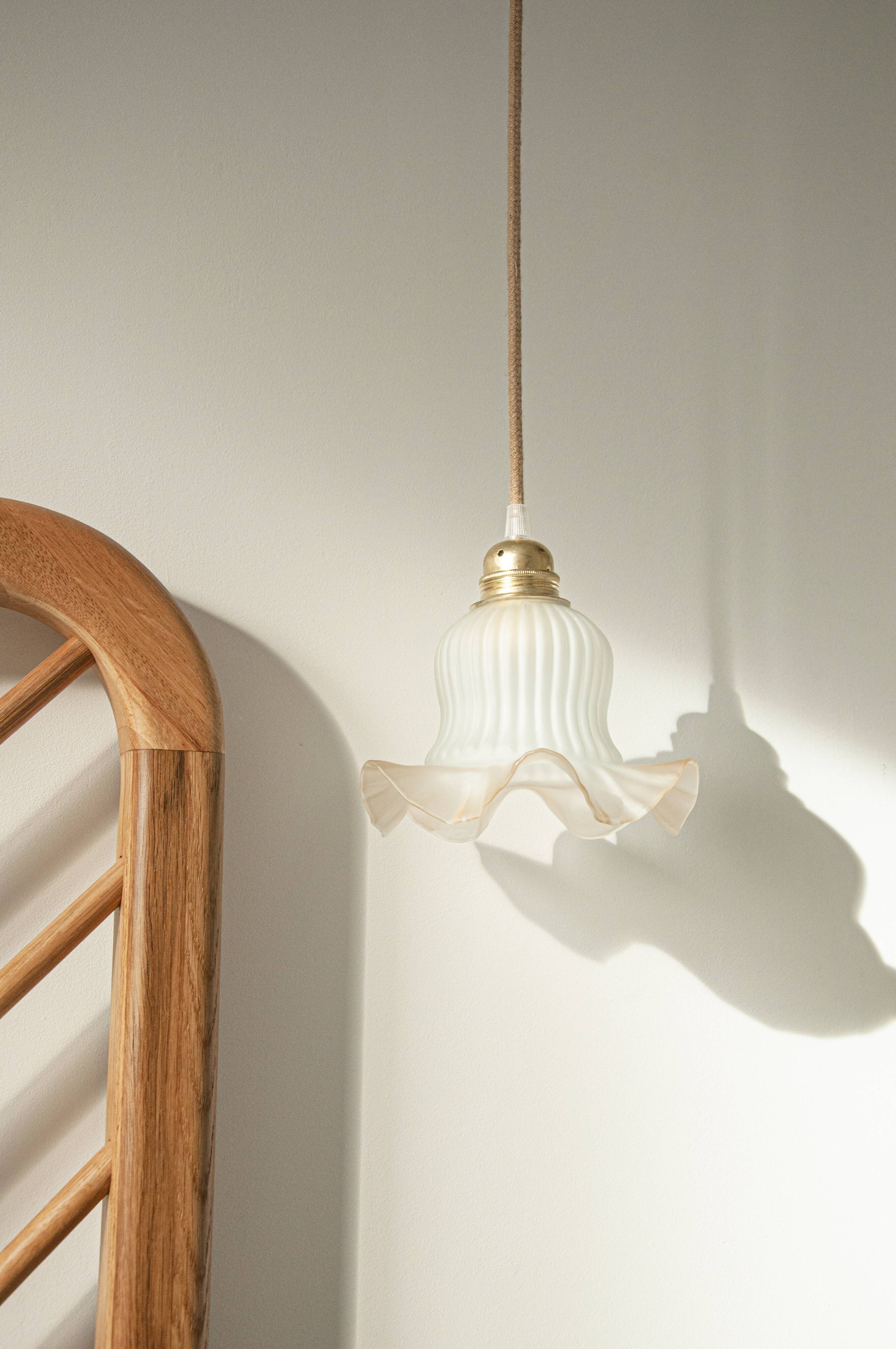 Suspension ou baladeuse tulipe vintage