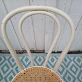 Lot of 4 bistro chairs in caned wood