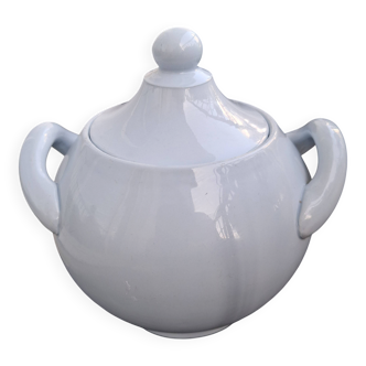 Pastel blue sugar bowl Sarreguemines France