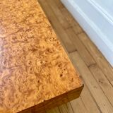 Coffee table in elm magnifying glass Rochebobois vintage