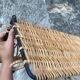 Vintage rattan wall coat rack