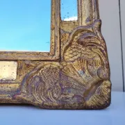 Golden wooden mirror, glazing, Italian, vintage decoration