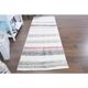 Vintage Turkish hand-knotted wool cotton white kilim runner rug  95x265
