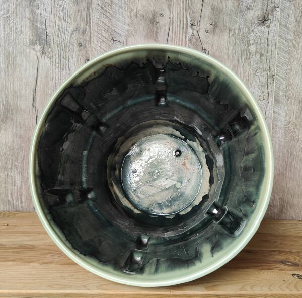 Cache-pot faïence Art déco irisé