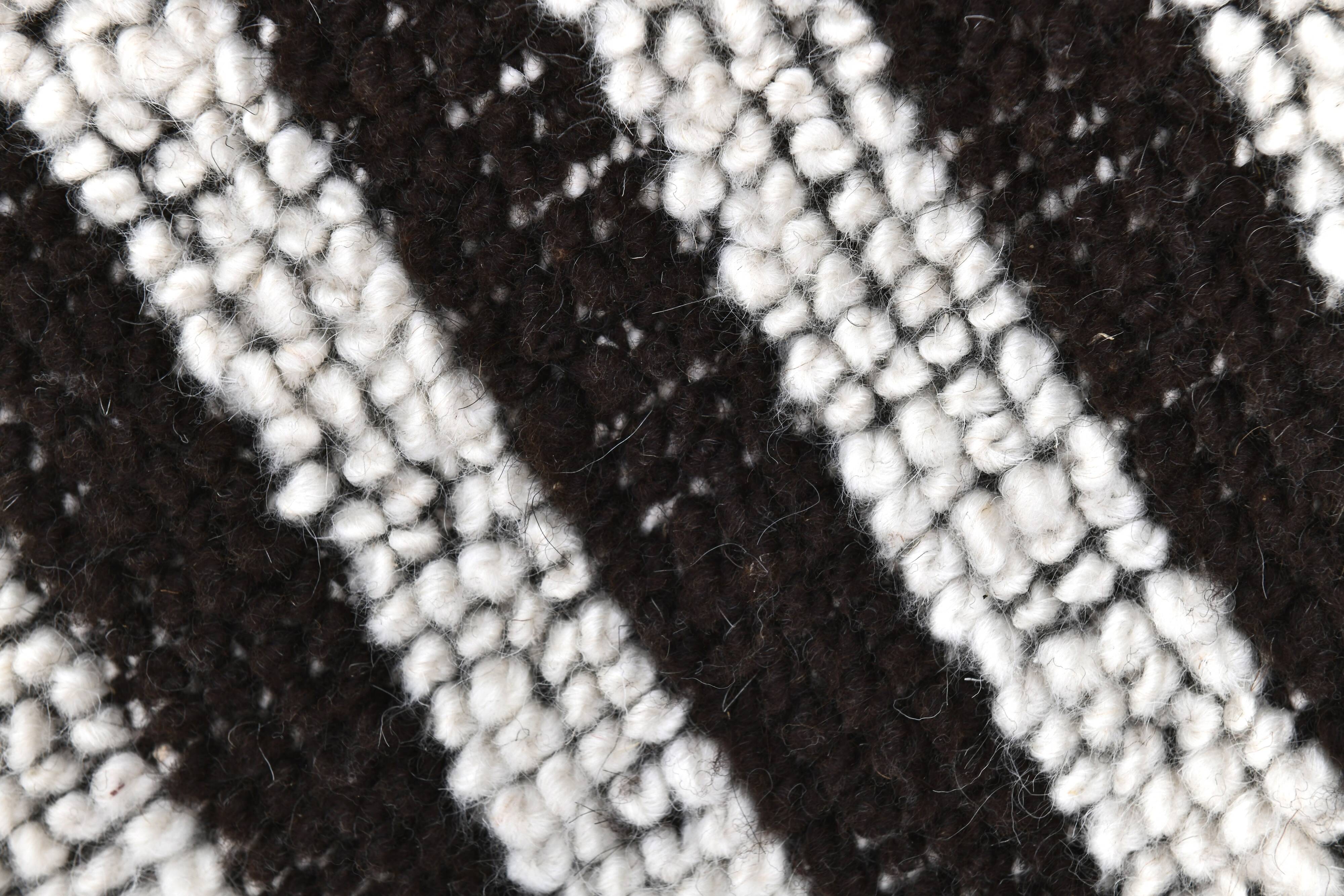 2x9 Brown White Striped Runner Rug, 69x289Cm SK 242096