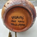 Ceramic lamp by Vallauris Fonck and Matéo lampshade of origin