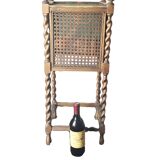 Antique Caned Fern Planter on Spiral Turned Legs