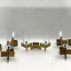 Mid-Century Modern set of eight brass and chrome sconces by Sciolari. Italy 1970s