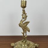 Pair of antique heron candlesticks in gilded brass – Orientalist Art Deco style