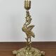 Pair of antique heron candlesticks in gilded brass – Orientalist Art Deco style