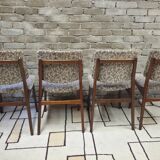 Set of 4 vintage Scandinavian teak chairs from the 1960s.