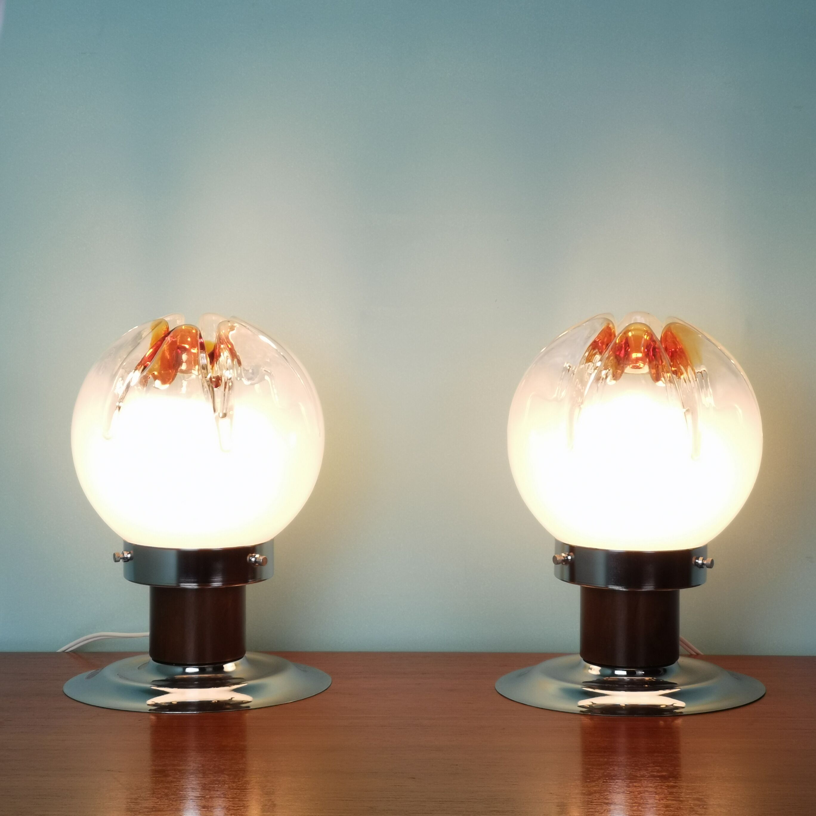 Pair of Italian Murano lamps