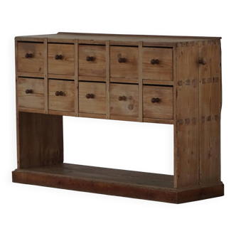 Danish apothecary cabinet in antique pine from the 19th century / Console, 1850–1880s