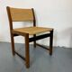 Chaises rustiques modernistes en bois et corde de papier, années 1970, lot de 6